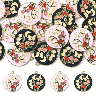 20Pcs 2 Colors Alloy Enamel Pendants ENAM-FS0004-14-1