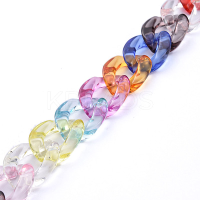 Handmade Transparent Acrylic Twisted Chains AJEW-JB00648-1
