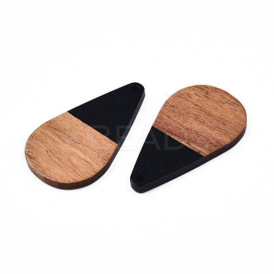 Opaque Resin & Walnut Wood Pendants RESI-N025-030-B01-1