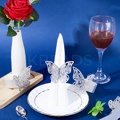 Butterfly Paper Napkin Rings AJEW-WH0348-03C-1