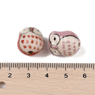 Handmade Printed Porcelain Beads PORC-E015-09L-1