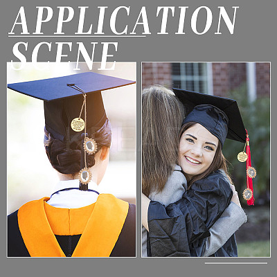 DIY Zinc Alloy Graduation Season Hat Brims Photo Pendant Decorations DIY-SC0020-66-1