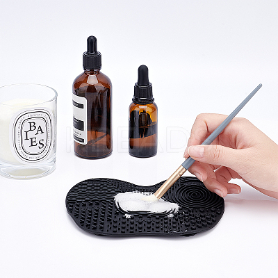 Silicone Makeup Brush Organizer & Silicone Makeup Cleaning Brush Mat AJEW-GF0002-67C-1