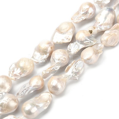 Natural Baroque Pearl Keshi Pearl Beads Strands PEAR-Q015-017-1