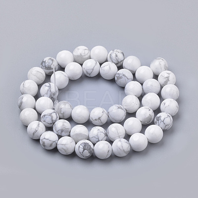 Natural Howlite Beads Strands G-S259-47-6mm-1