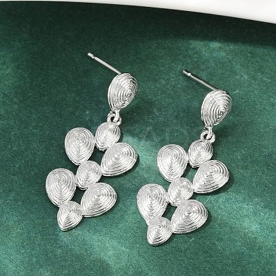 Brass Teardrop Dangle Stud Earrings EJEW-M066-03P-1