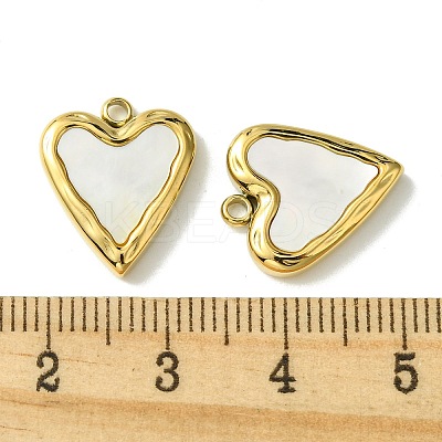 Ion Plating(IP) 304 Stainless Steel Pave Shell Pendants FIND-Z028-28G-1