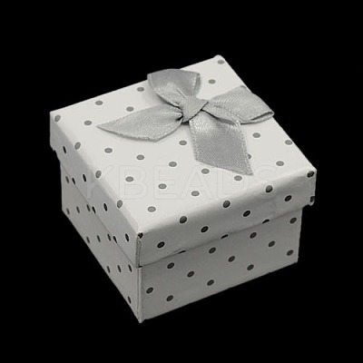 Polka Dot Cardboard Ring Boxes CON-D002-1