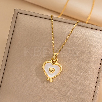 Heart 304 Stainless Steel Cat Eye Pendant Necklaces for Women LS-NJEW-D288-06G-1