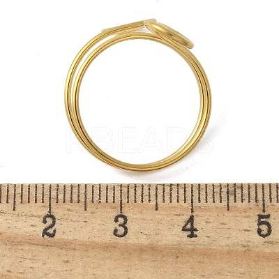 304 Stainless Steel Round Wrap Open Cuff Rings for Women Men LS-RJEW-Z071-02B-G-1