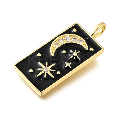 Brass Micro Pave Cubic Zirconia Pendants X-KK-S523-09G-1