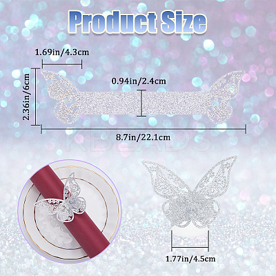 Butterfly Paper Napkin Rings AJEW-WH0348-03C-1