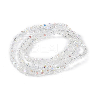 Transparent Electroplate Glass Beads Strands EGLA-F153-AB04-1