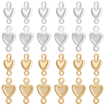 40Pcs 4 Sytles Brass Connector Charms KK-BC0012-06-1