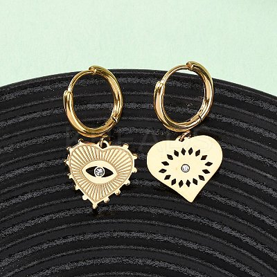 5Pcs 304 Stainless Steel Crystal Rhinestone Hoop Earrings EJEW-G447-04G-1
