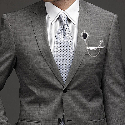 2Pcs 2 Colors Men British Style Zinc Alloy with Rhinestone Safety Pin JEWB-SP0001-04-1
