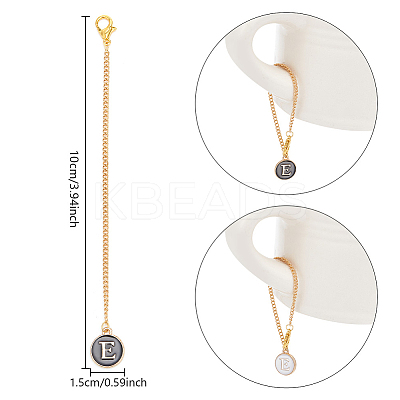 Flat Round with Letter Alloy Enamel Wine Glass Charms AJEW-AB00184-05-1