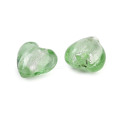 Handmade Silver Foil Lampwork Glass Beads LAMP-Q005-06F-1