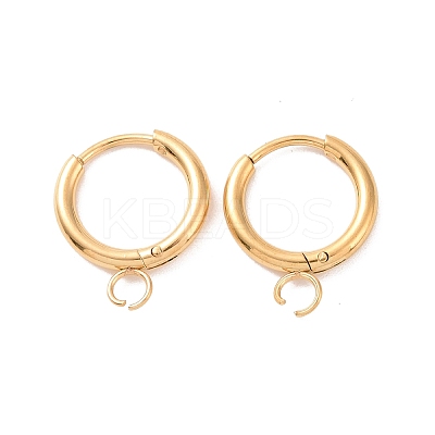 PVD Vacuum Plating Stainless Steel Huggie Hoop Earring Findings LS-STAS-J400-36G-1