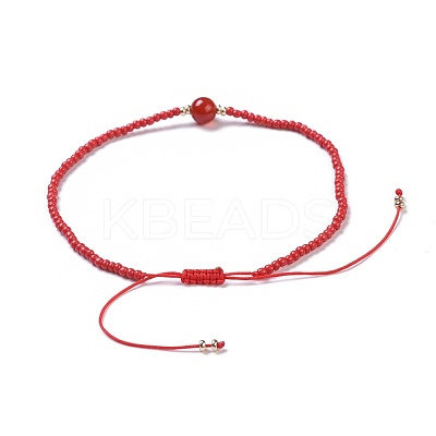Nylon Thread Braided Anklets AJEW-AN00266-M-1