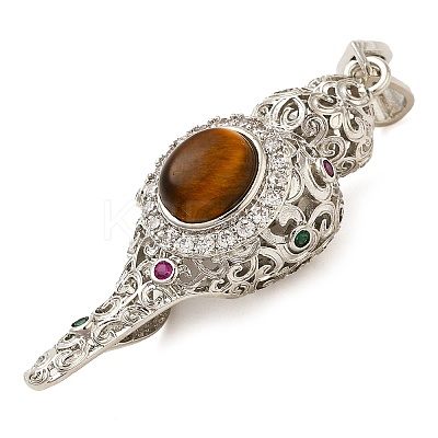 Natural Tiger Eye Pendants G-F776-01P-01-1
