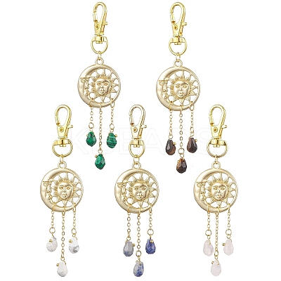 Alloy Moon & Sun Pendant Decorations HJEW-JM02002-1