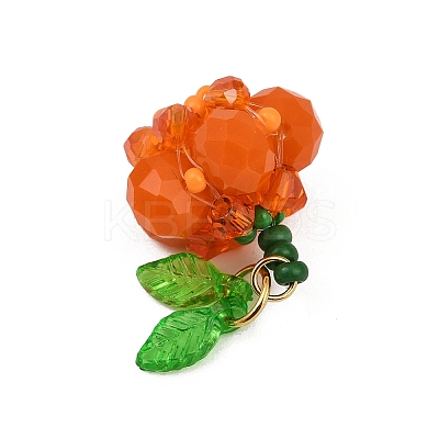 Halloween Theme Glass Seed Beads Pendants PALLOY-MZ00776-02-1