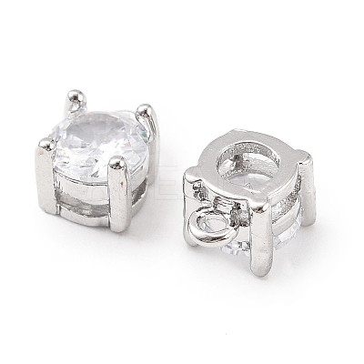 Brass Micro Pave Cubic Zirconia Pendants KK-D382-04P-02-1