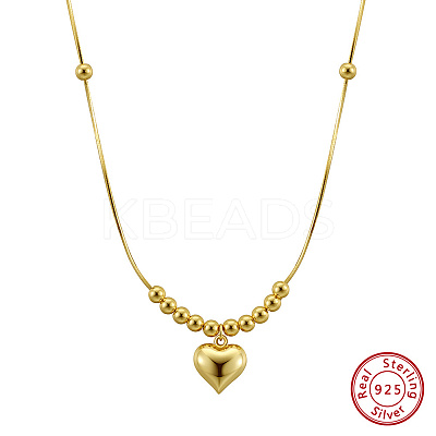 925 Sterling Silver Pendant Necklaces for Women NJEW-A048-01G-1