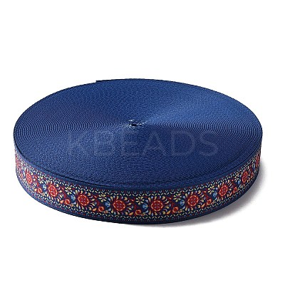 Ethnic Style Double-Sided Polyester Ribbon OCOR-WH0077-42B-1