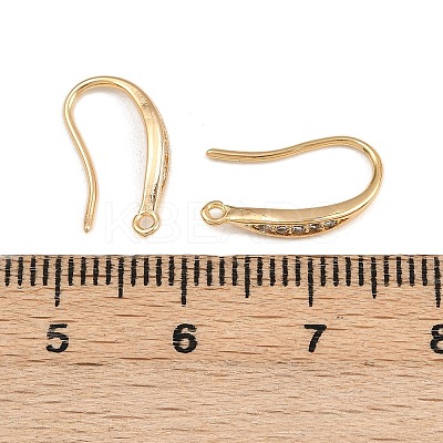 Brass Micro Pave Clear Cubic Zirconia Earring Hooks KK-F910-24G-1