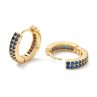 Cubic Zirconia Chunky Hinged Huggie Hoop Earrings for Women EJEW-P196-21G-02-1