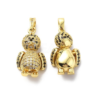 Brass Cubic Zirconia Pendants KK-G446-12G-1