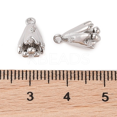 Brass Pendants with Clear Glass Rhinestone KK-N254-66P-1