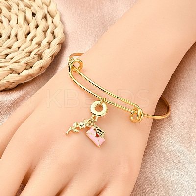 1Pc Valentine's Day Brass Clear Cubic Zirconia Makeup European Dangle Charms KK-YW0002-59A-1