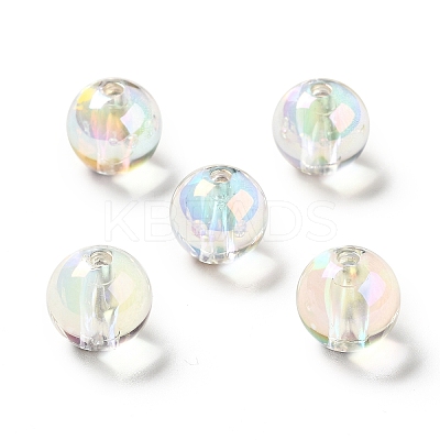 Two Tone UV Plating Rainbow Iridescent Acrylic Beads TACR-D010-03A-1