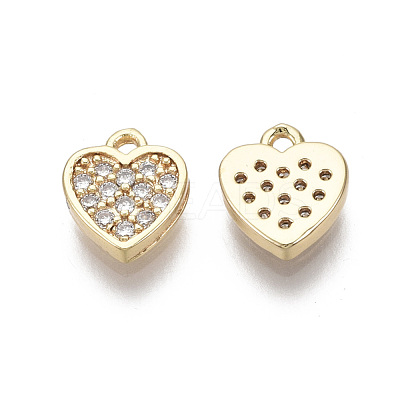 Brass Micro Pave Clear Cubic Zirconia Charms KK-R134-011-NF-1