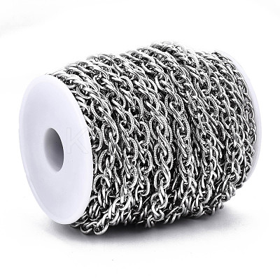 Tarnish Resistant 304 Stainless Steel Rope Chains CHS-T003-30B-P-1