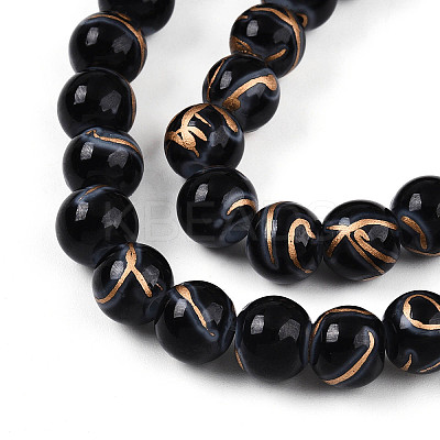 Baking Paint Glass Beads Strands DGLA-N010-8mm-10-1