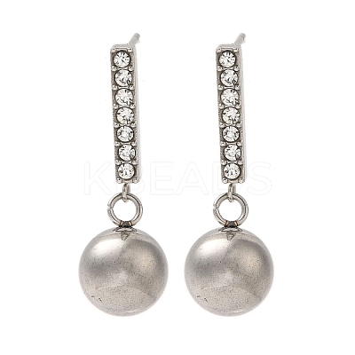 304 Stainless Steel Inlay Rhinestone Stud Earrings for Women EJEW-M024-06A-P-1