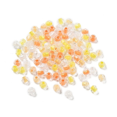 100Pcs Transparent Inside Colours Glass Beads GLAA-P061-01D-1