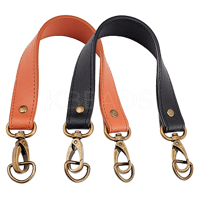 2Pcs 2 Colors PU Imitation Leather Bag Handles FIND-WR0005-71-1