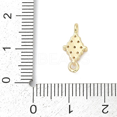 Brass Micro Pave Clear Cubic Zirconia Connector Charms LS-KK-Z094-08G-03-1