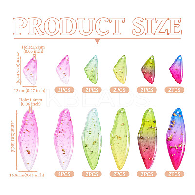 20Pcs 10 Styles Transparent Resin Big Pendants RESI-TA0003-25C-1