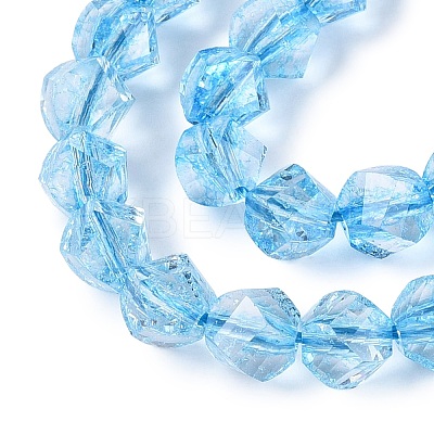 Crackle Transparent Glass Beads Strands GLAA-N068-02A-03-1