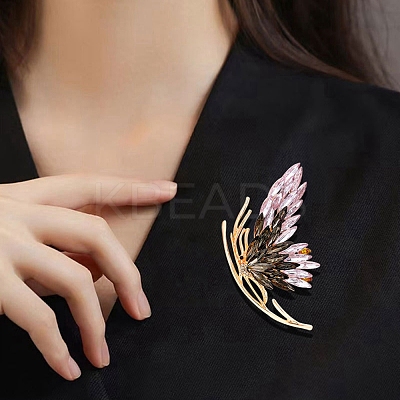 Rhinestone Butterfly Brooch Pin JEWB-P016-03LG-02-1
