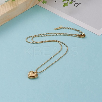 304 Stainless Steel Heart Pendant Necklaces NJEW-JN03268-1
