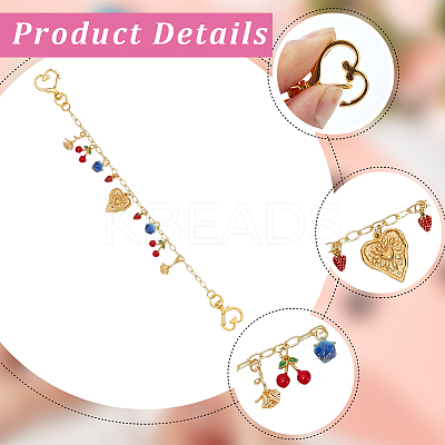 1Pc Fruit Style Brass Bag Decorative Chains HJEW-SC0003-25-1