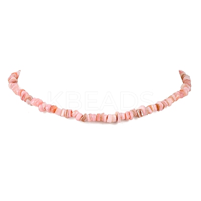 Dyed Natural Freshwater Shell Nuggets Beaded Necklaces NJEW-JN05488-04-1