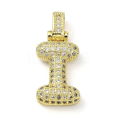 Brass Micro Pave Clear Cubic Zirconia Pendants KK-M279-01G-I-1